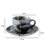 Vintage Chronical 160ml White & Black Ceramic (Set of 12) Tea Cup & Saucer Set