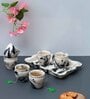 Vintage Chronical of Italy (Set of 7) Ceramic Tea Kullad & Tray
