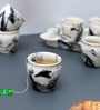 Vintage Chronical of Italy (Set of 7) Ceramic Tea Kullad & Tray