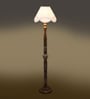 Vintage Cotton Shade Wood Floor Lamp