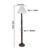 Vintage Cotton Shade Wood Floor Lamp