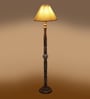 Vintage Cotton Shade Wood Floor Lamp