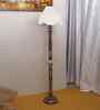 Vintage Cotton Shade Wood Floor Lamp