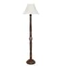 Vintage Cotton Curtain Pleated Shade Wood Floor Lamp