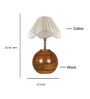 Vintage Cotton Off- White with Natural Wood Table Lamp