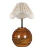 Vintage Cotton Off- White with Natural Wood Table Lamp