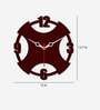 Vintage Decorative  Wood Wall Clock In Maroon