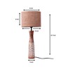 Vintage E27 Holder Wooden Base Table Lamp (Brown Base) with Fabric Shade (Beige)