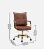 Vintage Home Faux Leather Executive Chair In Brown Colour