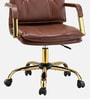 Vintage Home Faux Leather Executive Chair In Brown Colour
