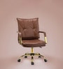 Vintage Home Faux Leather Executive Chair In Brown Colour