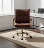 Vintage Home Faux Leather Executive Chair In Brown Colour