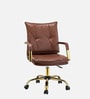 Vintage Home Faux Leather Executive Chair In Brown Colour