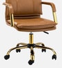 Vintage Home Faux Leather Executive Chair In Tan Colour