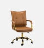 Vintage Home Faux Leather Executive Chair In Tan Colour
