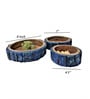 Vintage Mint Blue  Handpainted  Wood  (Set of 3) Dinner Bowls