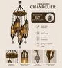Vintage Moroccan Style Multi-Light Hanging Chandelier in Antique Brass Finish