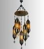 Vintage Moroccan Style Multi-Light Hanging Chandelier in Antique Brass Finish