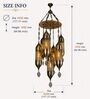Vintage Moroccan Style Multi-Light Hanging Chandelier in Antique Brass Finish