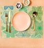 Vintage Ornate Flowers  Multicolor (18 x 12) Velvet (Set of 6) Table Placemat