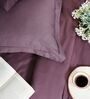 Grey 400TC 100% Cotton Solid Flat Super King Bedsheet With 2 Pillow Covers