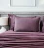 Grey 400TC 100% Cotton Solid Flat Super King Bedsheet With 2 Pillow Covers