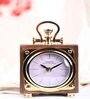 Vintage Pocketwood Brown Solid Wood Table Clock