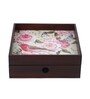Vintage Roses & Birds Brown MDF Wood Cutlery Holder
