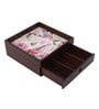 Vintage Roses & Birds Brown MDF Wood Cutlery Holder