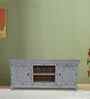Vintage Royal Solid Wood Hand Carved TV Console in Grey Colour