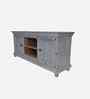 Vintage Royal Solid Wood Hand Carved TV Console in Grey Colour