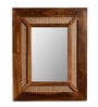 Vintage Teak Cane Wall Mirror