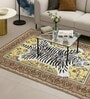 Vintage Tiger Printed Polyester 3 X 5 Feet Machine Made Carpet