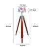 Vintage Tripod Brown Mango Wood Base Floor Lamps Carnation Print Satin Shade