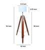 Vintage Tripod Brown Mango Wood Base Floor Lamps Off White Cotton Shade