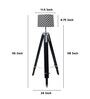Vintage Tripod Black Mango Wood Base Floor Lamps Geometric Print Satin Shade