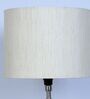 Vintage Tripod Black Mangowood Table Lamp With Off White Cotton Shade
