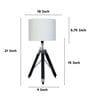 Vintage Tripod Black Mangowood Table Lamp With Off White Cotton Shade