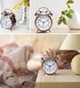 Vintage Twin Bell Analog Display Table Alarm Clock with Backlight -copper