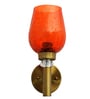 Vintage Wall Sconce Light with Orange Crackle Glass