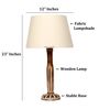 Vintage Wooden Table Lamp  with Cream Fabric Shade | Modern Farmhouse Bedside Lamp for Living Room, Bedroom & Home D cor