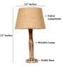 Vintage Wooden Table Lamp  with Natural Jute Fabric Shade | Modern Farmhouse Bedside Lamp for Living Room, Bedroom & Home D cor