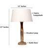 Vintage Wooden Table Lamp  with White Fabric Shade | Modern Farmhouse Bedside Lamp for Living Room, Bedroom & Home D cor