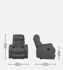 Vintter Fabric 1 Seater Manual Recliner in Warm Grey Colour
