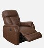 Vintter Leatherette 1 Seater Motorized Recliner in Black & Brown Colour