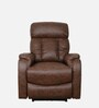 Vintter Leatherette 1 Seater Motorized Recliner in Black & Brown Colour