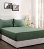 Green Solid 300 TC 100% Cotton Single Bed Sized Bed Sheets With 1 Pillow Cover