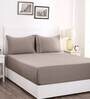 Grey Solid 300 TC 100% Cotton Single Bed Sized Bed Sheets With 1 Pillow Cover