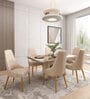Viola Marble Top 6 Seater Dining Set In Beige Colour
