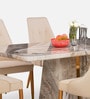 Viola Marble Top 6 Seater Dining Set In Beige Colour